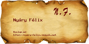 Nyáry Félix névjegykártya